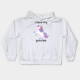 I love my guncles unicorn Kids Hoodie